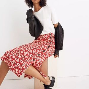 Madewell Side-Button Skirt in Full Bloom